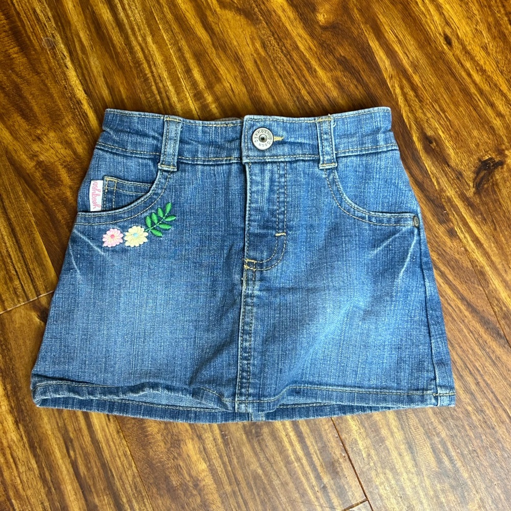 Embroidered Denim Mini Skirt